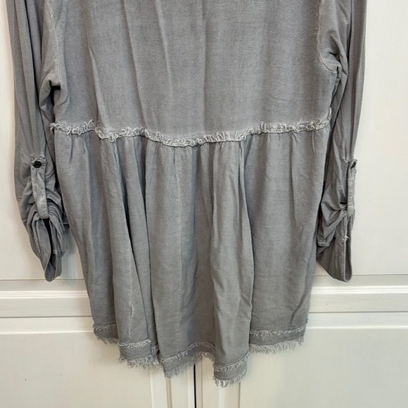 Umgee Gray High Low 3/4 Sleeve Tunic size M. - Picture 7 of 7